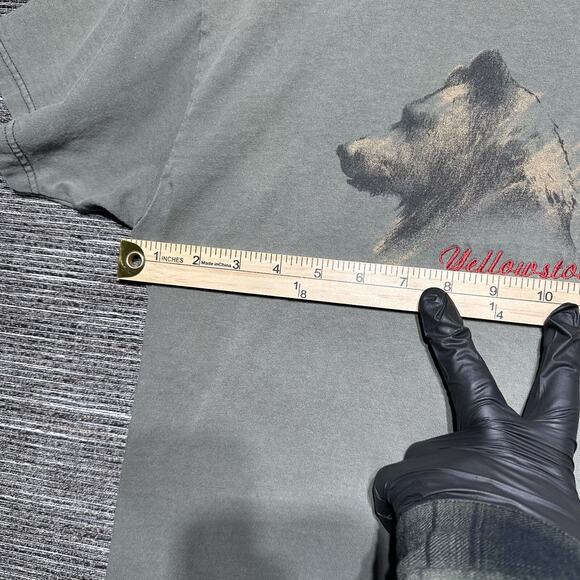 Yellowstone National Park Vintage T Shirt Adult S Green Bear - Picture 10 of 14